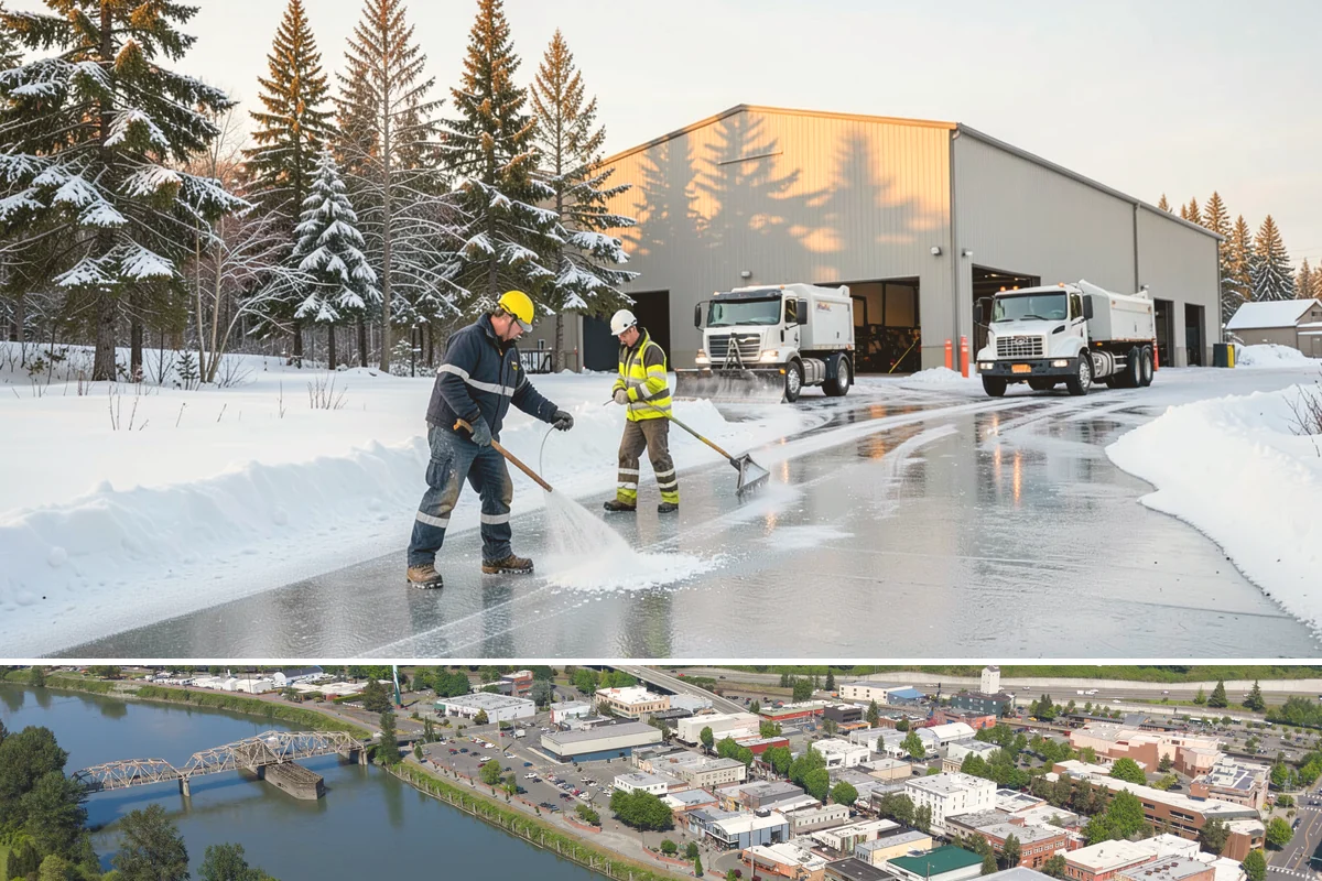 Credit Union Snow Removal in Mount Vernon, Skagit County, WA - Coverage matters most from late November through February during lowland freeze events.