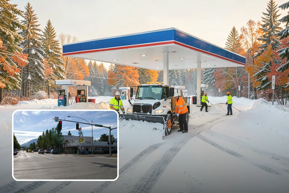Credit Union Snow Removal in North Bend, King County, WA - Member lots and drive-up lanes cleared before hours