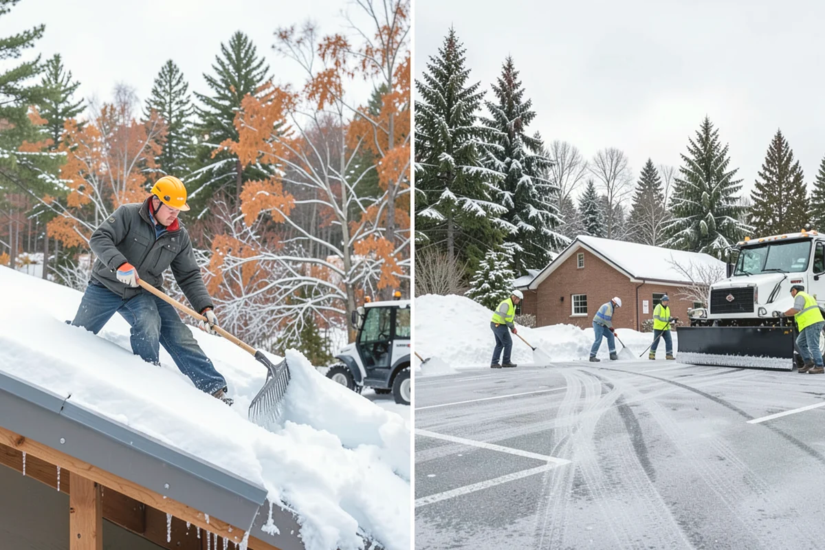 Credit Union Snow Removal in North Bend, King County, WA - Map member parking, drive-up lanes, and deposit access