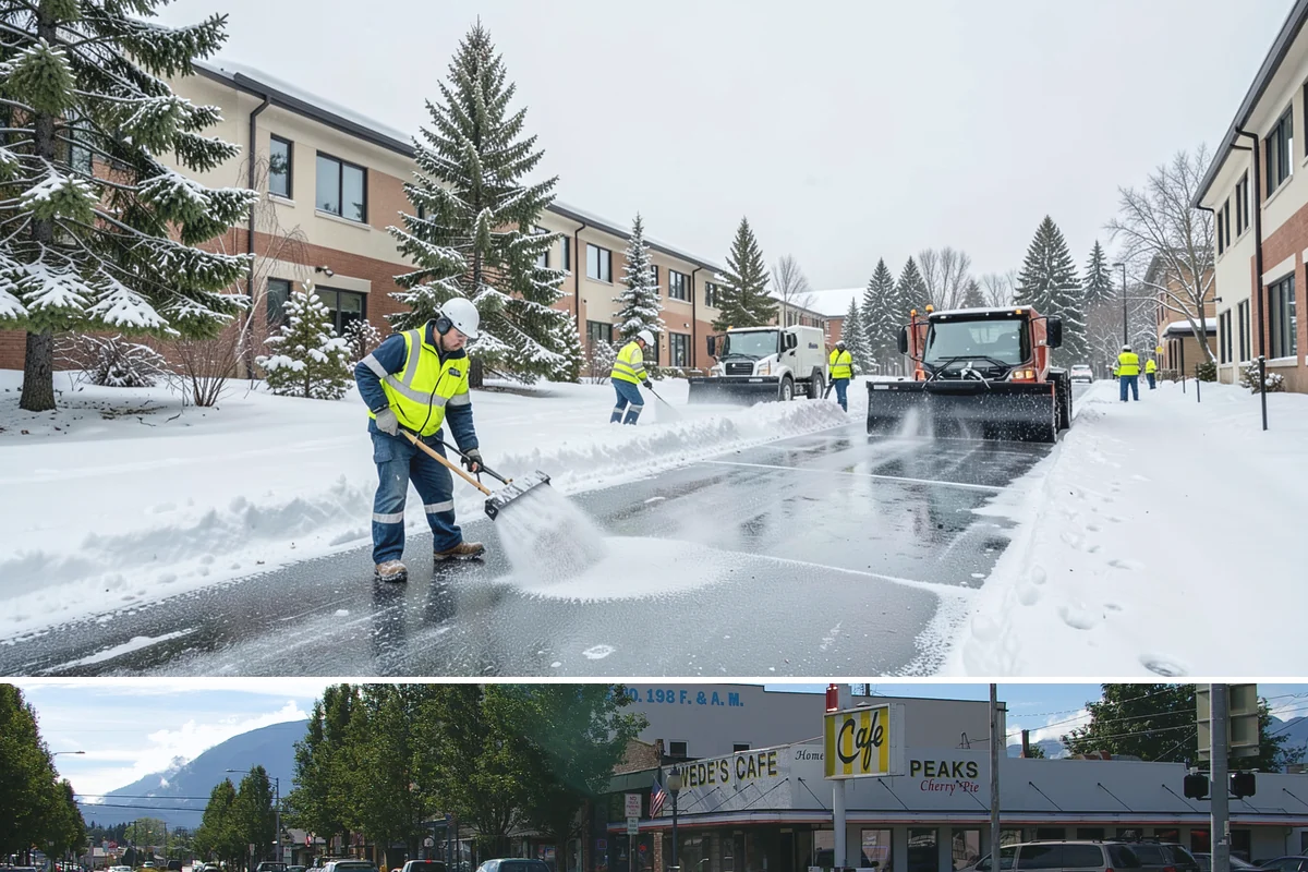Credit Union Snow Removal in North Bend, King County, WA - Coverage matters most from late November through February during lowland freeze events.