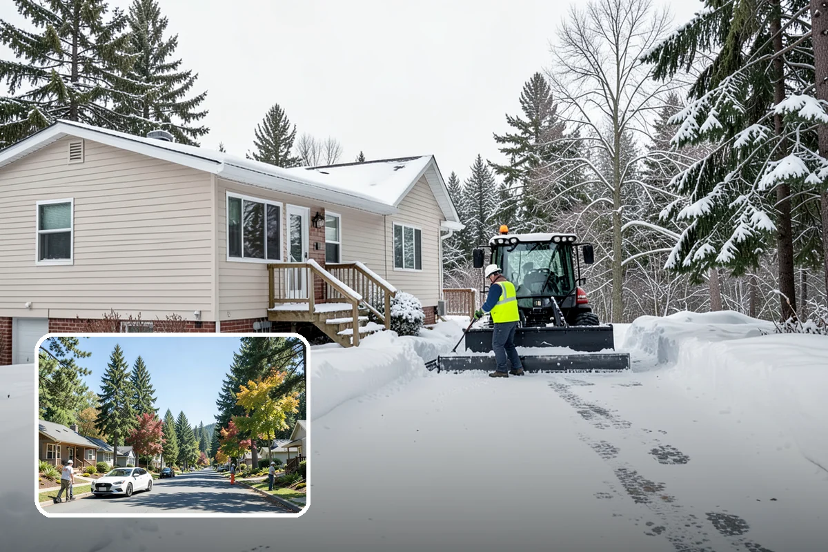 Credit Union Snow Removal in Orting, Pierce County, WA - Member lots and drive-up lanes cleared before hours