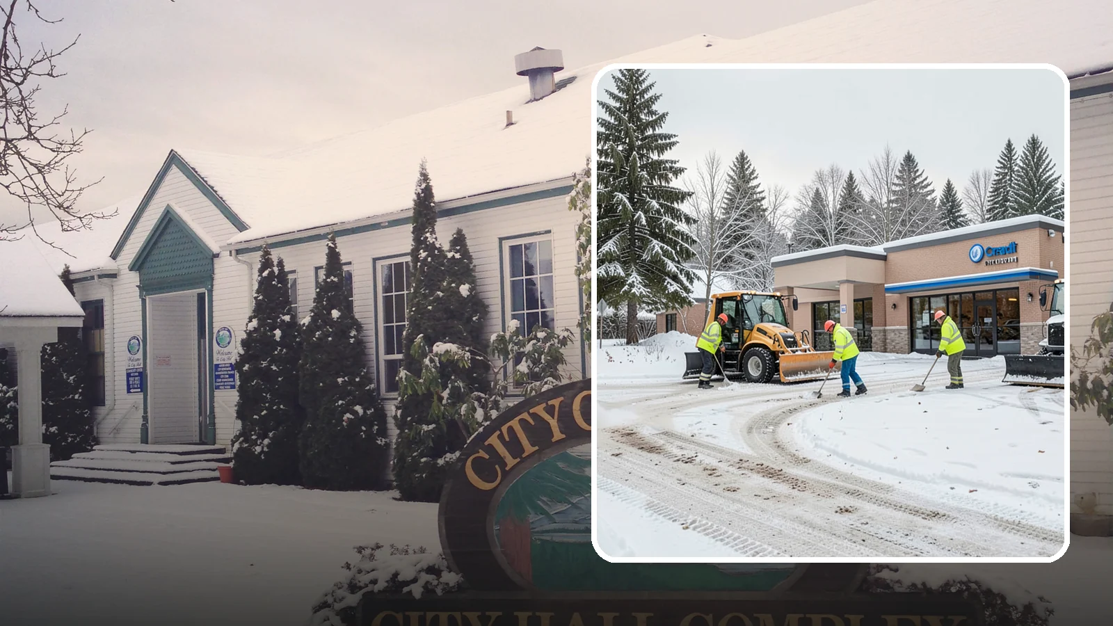 Credit Union Snow Removal in Pacific, King County, WA - We keep your credit union's member lots, drive-up lanes, and entrances safe so serving your community never stops for the weather.