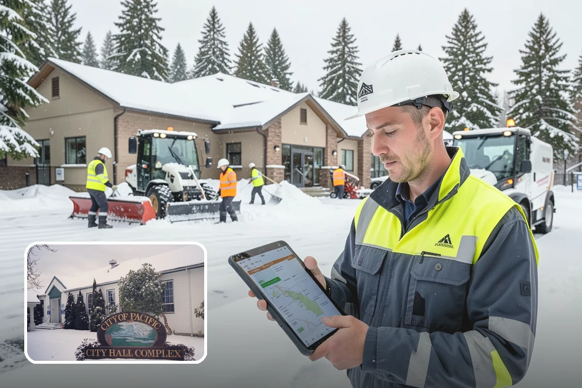 Credit Union Snow Removal in Pacific, King County, WA - Member lots and drive-up lanes cleared before hours