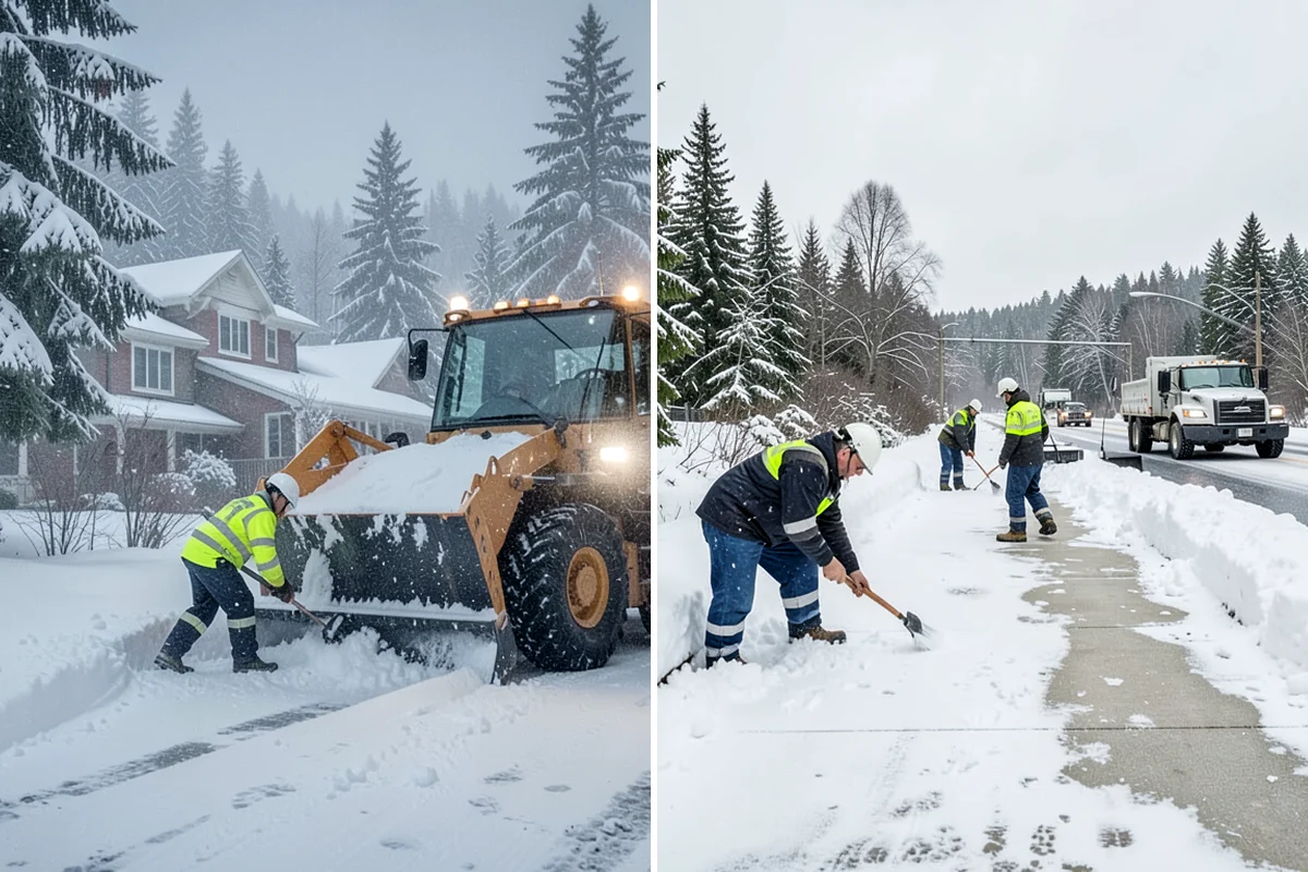 Credit Union Snow Removal in Pacific, King County, WA - Map member parking, drive-up lanes, and deposit access