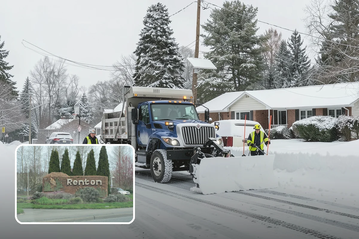Credit Union Snow Removal in Renton, King County, WA - Member lots and drive-up lanes cleared before hours
