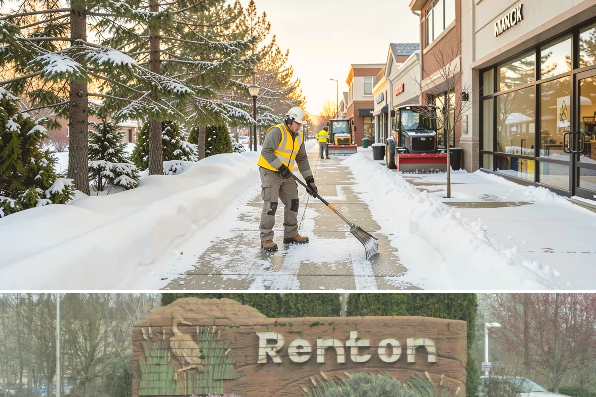Credit Union Snow Removal in Renton, King County, WA - Coverage matters most from late November through February during lowland freeze events.