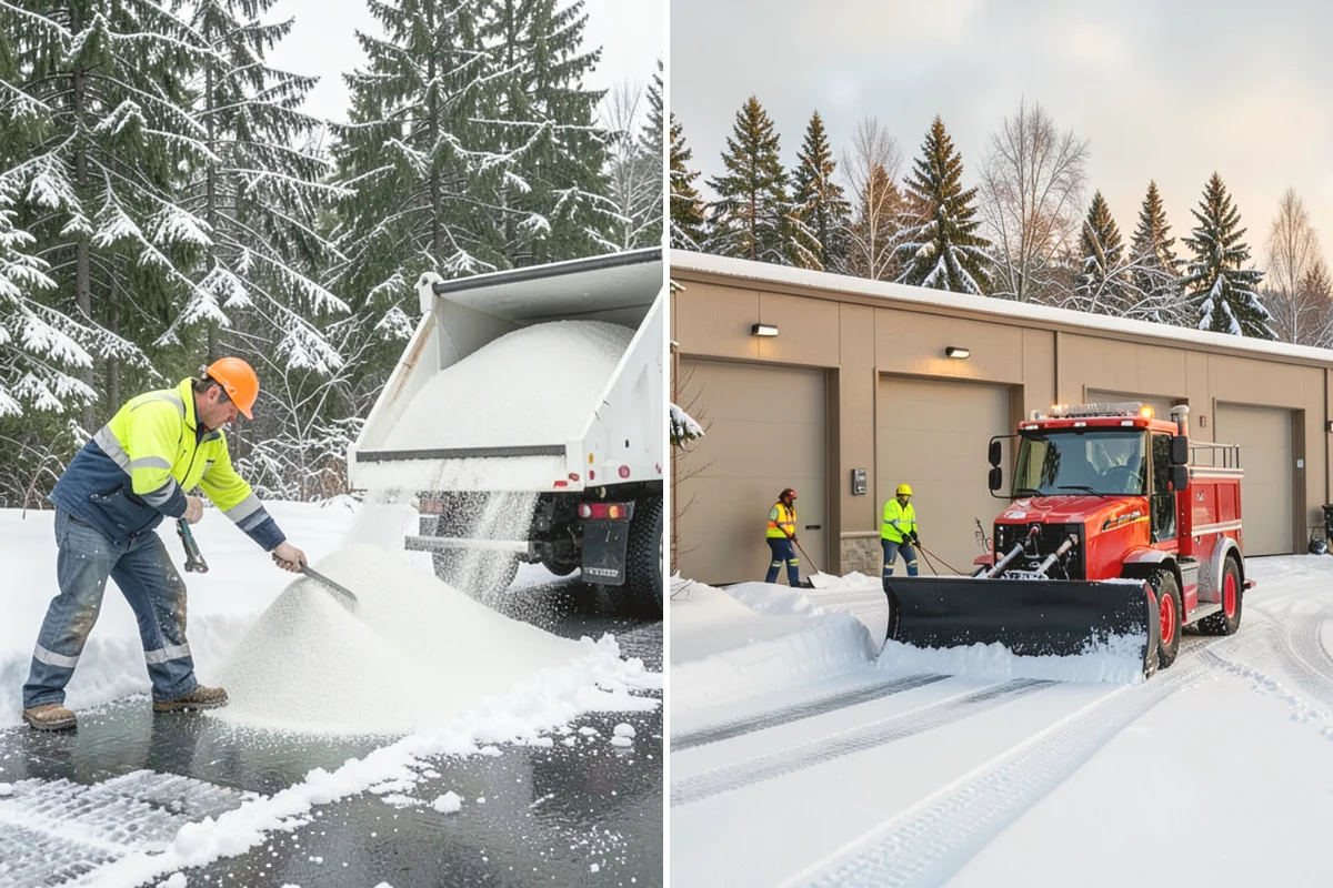 Credit Union Snow Removal in Ruston, Pierce County, WA - Map member parking, drive-up lanes, and deposit access