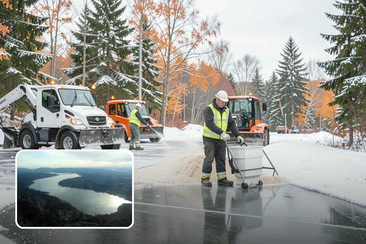 Credit Union Snow Removal in Sammamish, King County, WA - Member lots and drive-up lanes cleared before hours