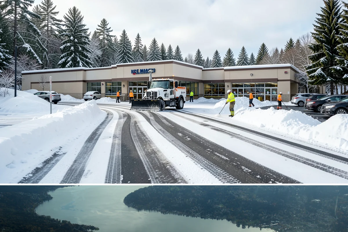 Credit Union Snow Removal in Sammamish, King County, WA - Coverage matters most from late November through February during lowland freeze events.