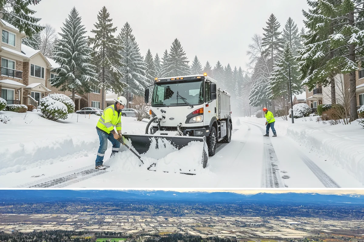 Credit Union Snow Removal in SeaTac, King County, WA - Coverage matters most from late November through February during lowland freeze events.