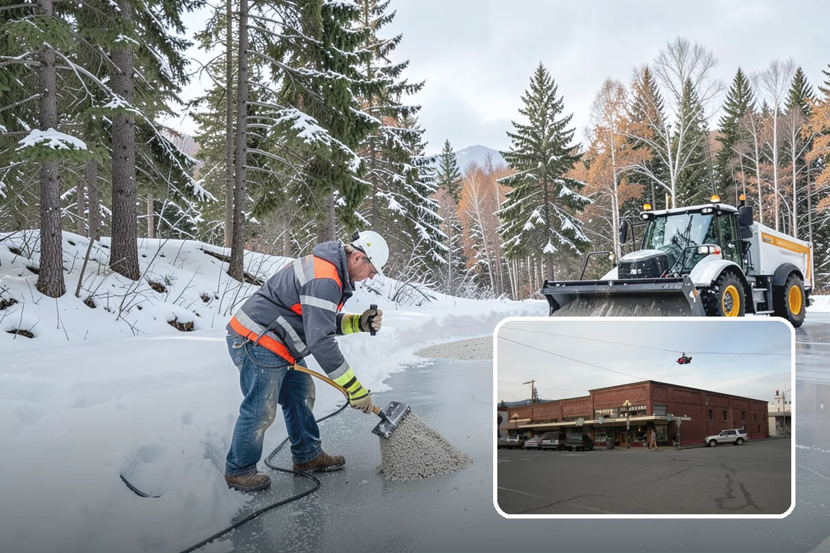 Credit Union Snow Removal in Sedro-Woolley, Skagit County, WA - Member lots and drive-up lanes cleared before hours