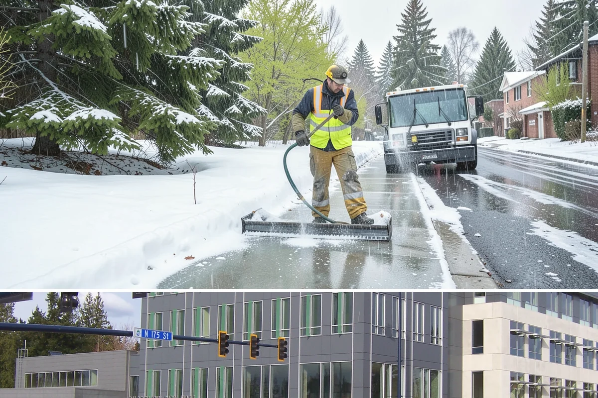 Credit Union Snow Removal in Shoreline, King County, WA - Coverage matters most from late November through February during lowland freeze events.