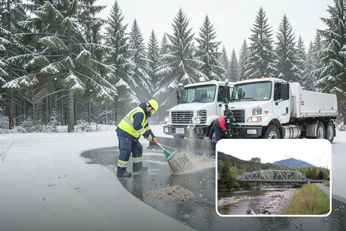 Credit Union Snow Removal in Skykomish, King County, WA - Member lots and drive-up lanes cleared before hours