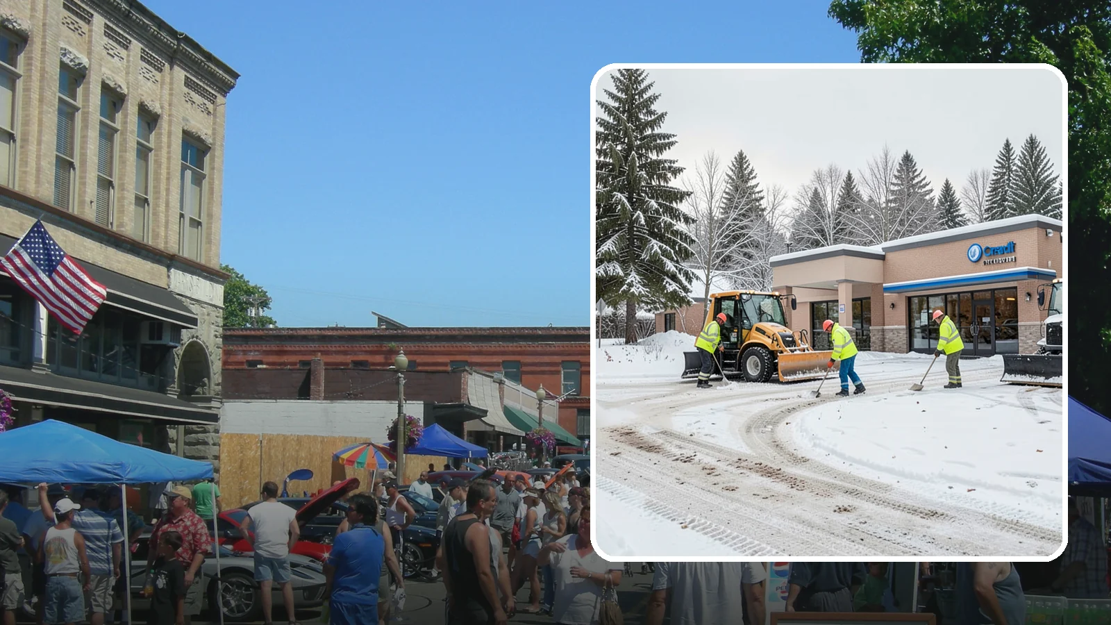 Credit Union Snow Removal in Snohomish, Snohomish County, WA - We keep your credit union's member lots, drive-up lanes, and entrances safe so serving your community never stops for the weather.