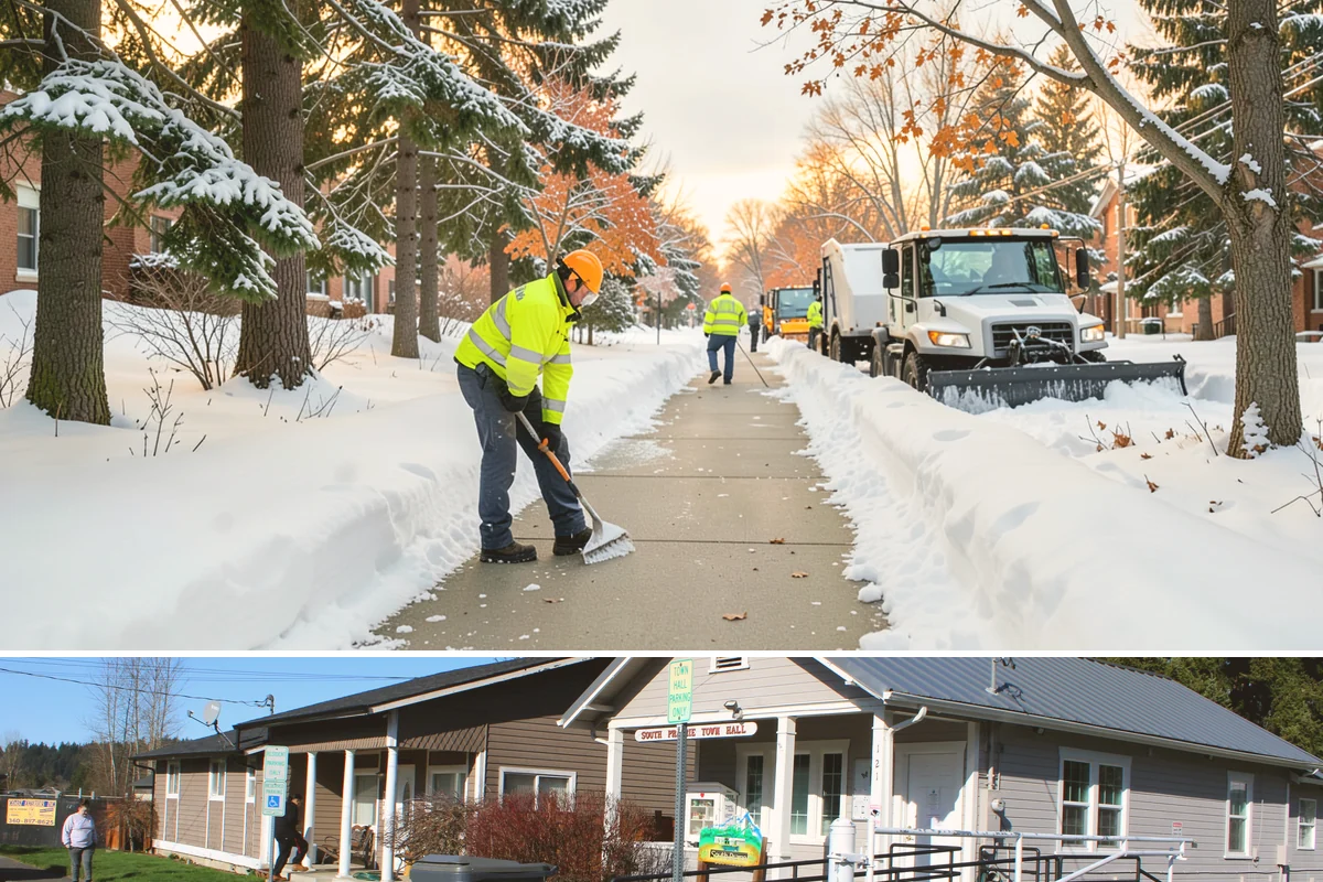 Credit Union Snow Removal in South Prairie, Pierce County, WA - Coverage matters most from late November through February during lowland freeze events.