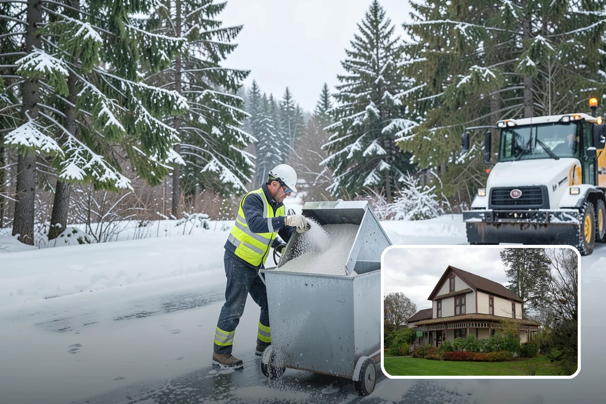Credit Union Snow Removal in Sumner, Pierce County, WA - Member lots and drive-up lanes cleared before hours