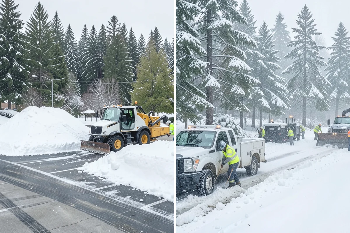 Credit Union Snow Removal in Wilkeson, Pierce County, WA - Map member parking, drive-up lanes, and deposit access