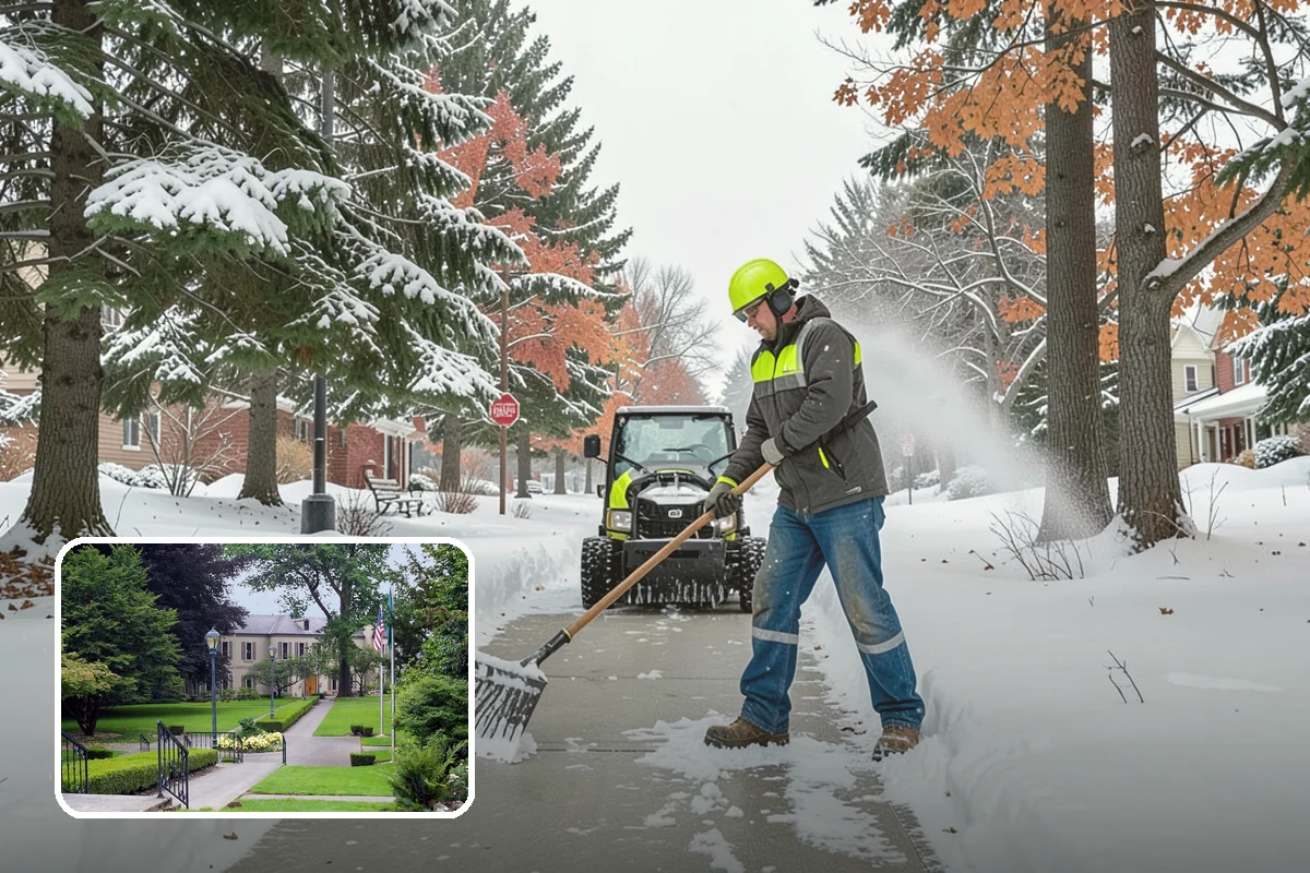 Credit Union Snow Removal in Woodinville, King County, WA - Member lots and drive-up lanes cleared before hours