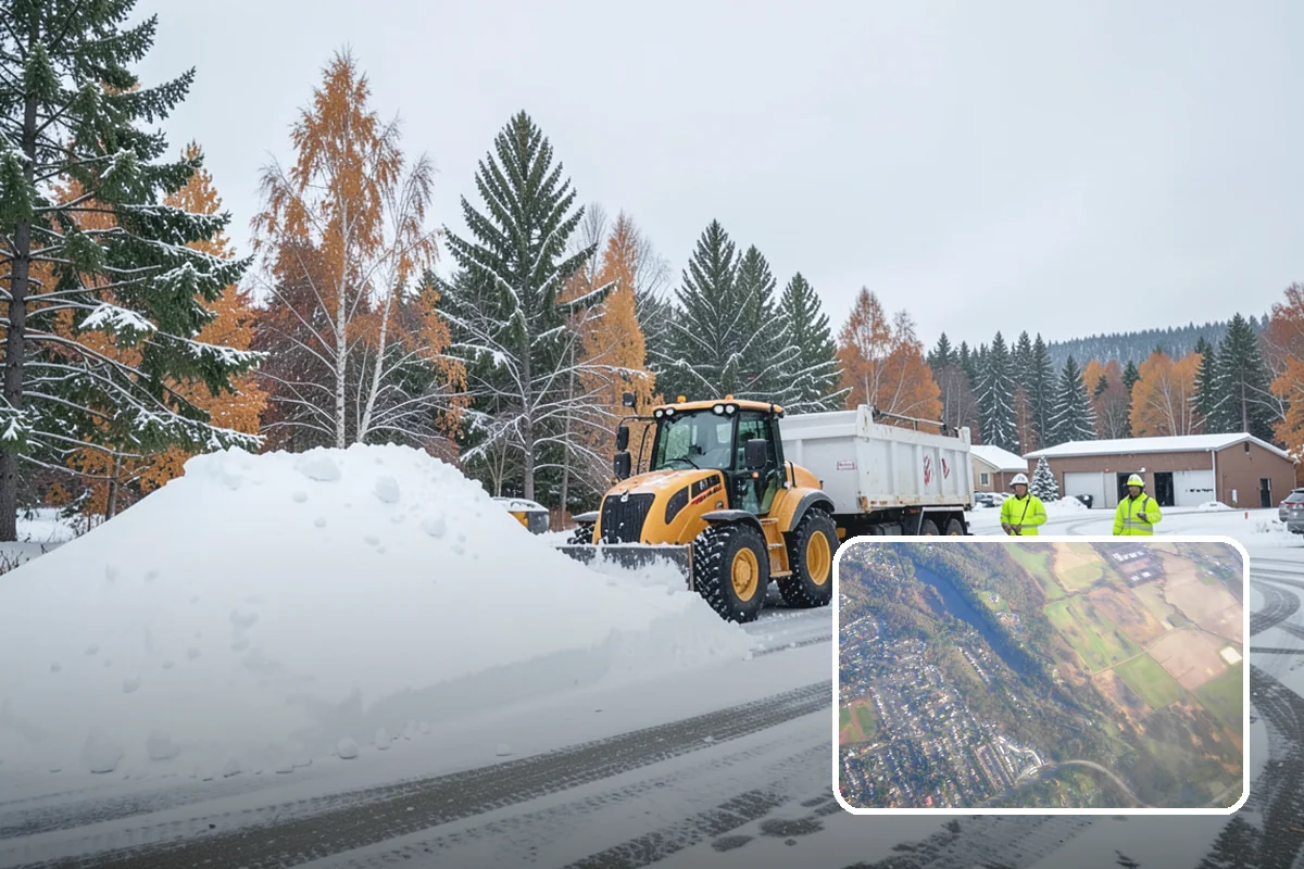 Crosswalk Clearing in Algona, King County, WA - Removes both fallen snow and the plow berm at the curbs