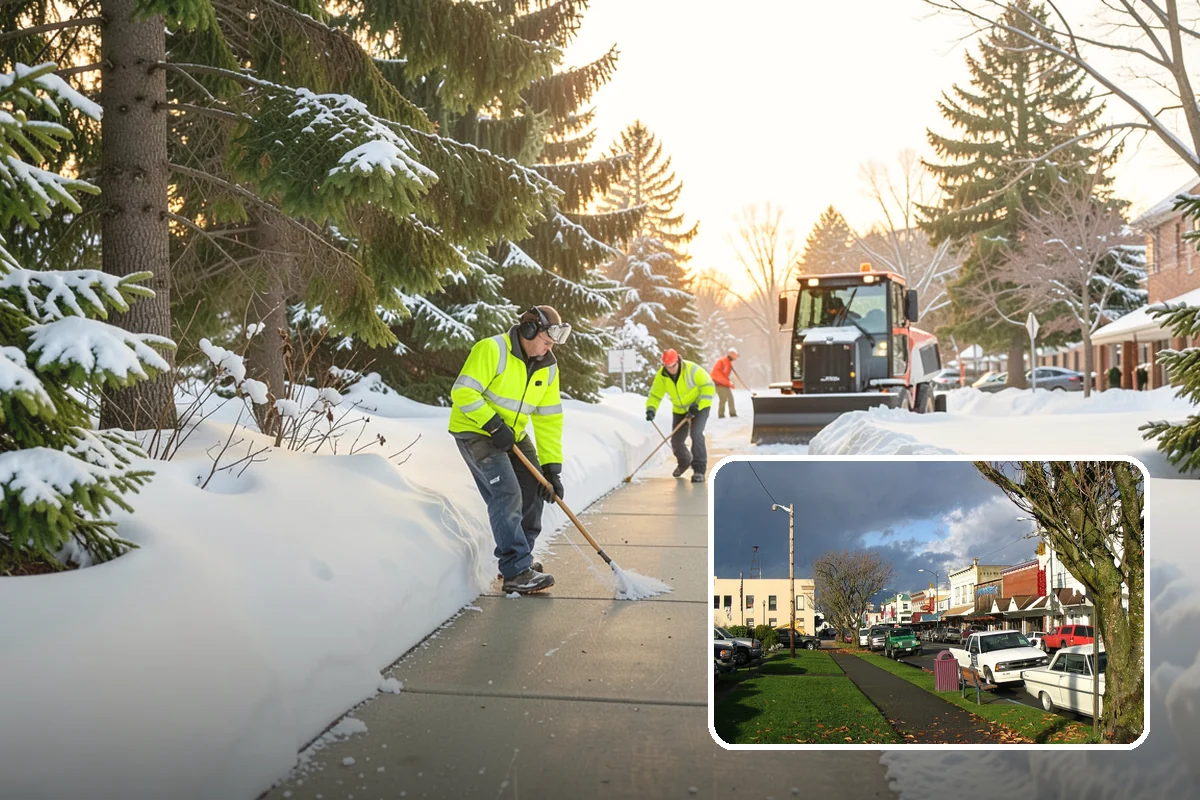 Crosswalk Clearing in Arlington, Snohomish County, WA - Removes both fallen snow and the plow berm at the curbs