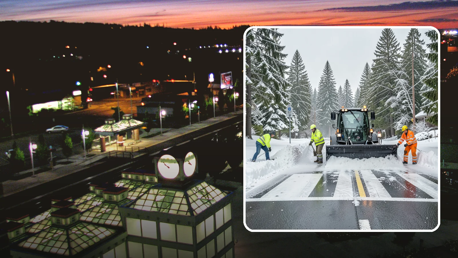 Crosswalk Clearing in Auburn, King County, WA - Clearing of crosswalks and pedestrian crossings so foot traffic can cross safely where plow berms tend to pile up.