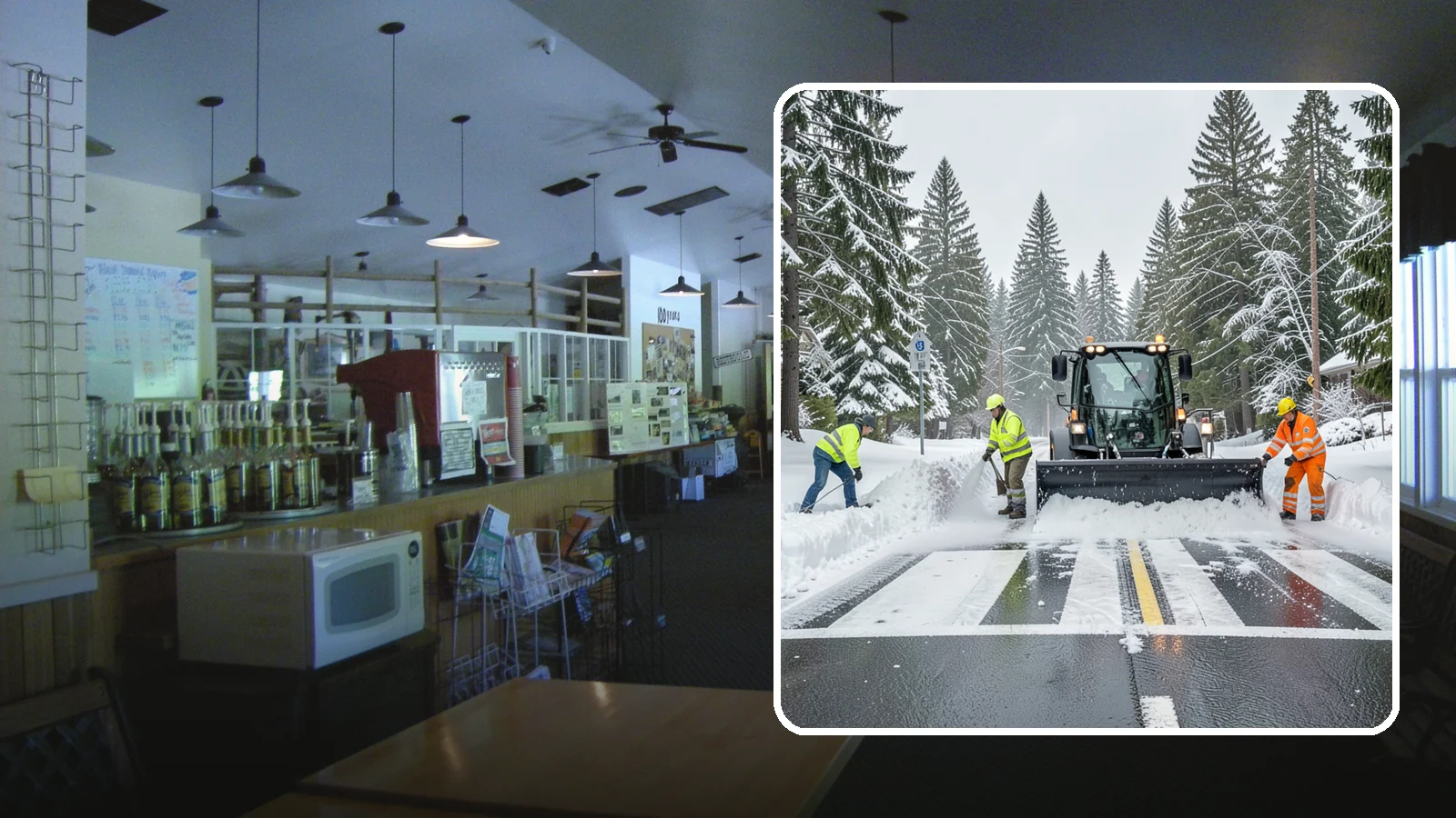 Crosswalk Clearing in Black Diamond, King County, WA - Clearing of crosswalks and pedestrian crossings so foot traffic can cross safely where plow berms tend to pile up.