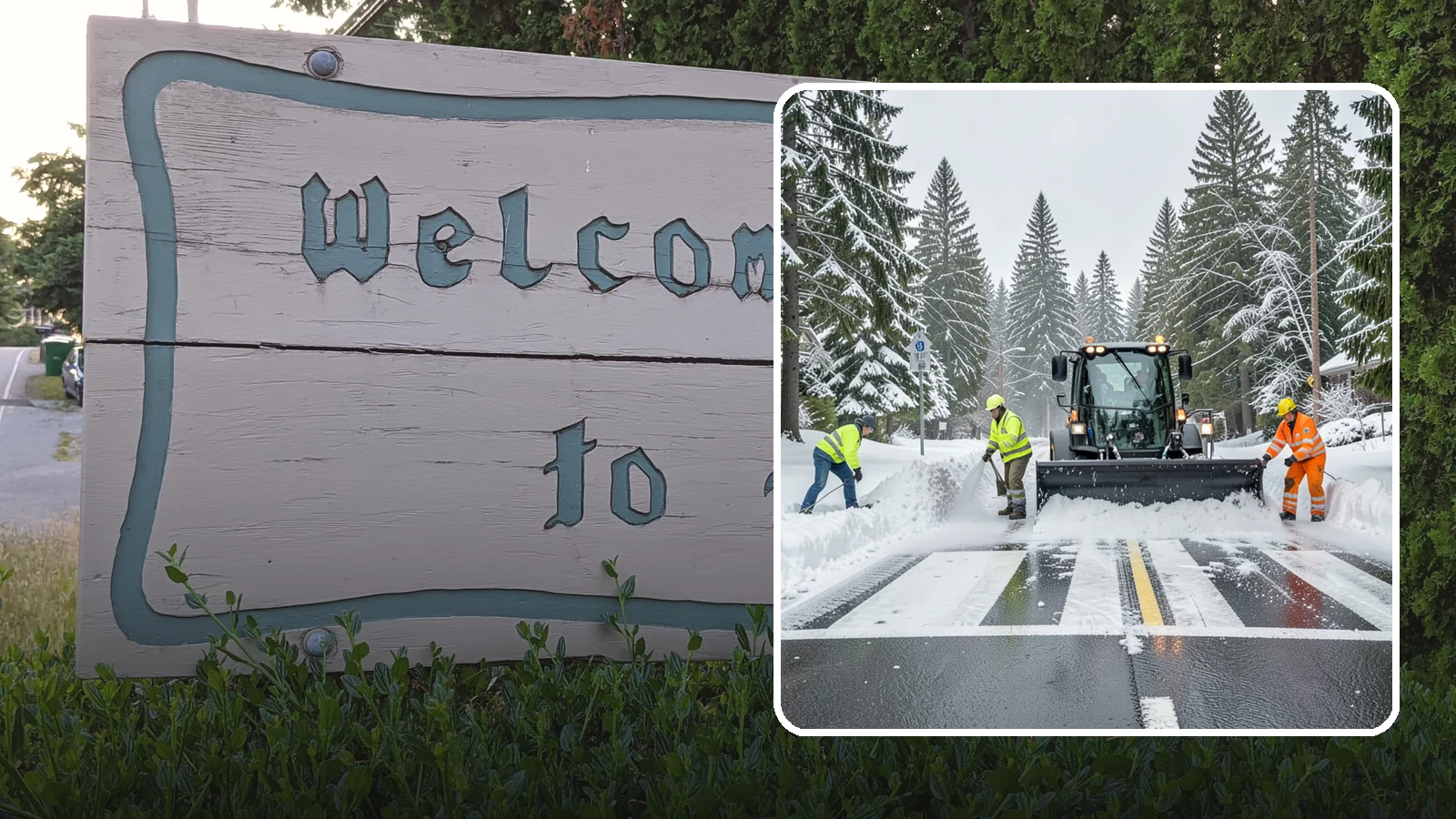 Crosswalk Clearing in Brier, Snohomish County, WA - Clearing of crosswalks and pedestrian crossings so foot traffic can cross safely where plow berms tend to pile up.