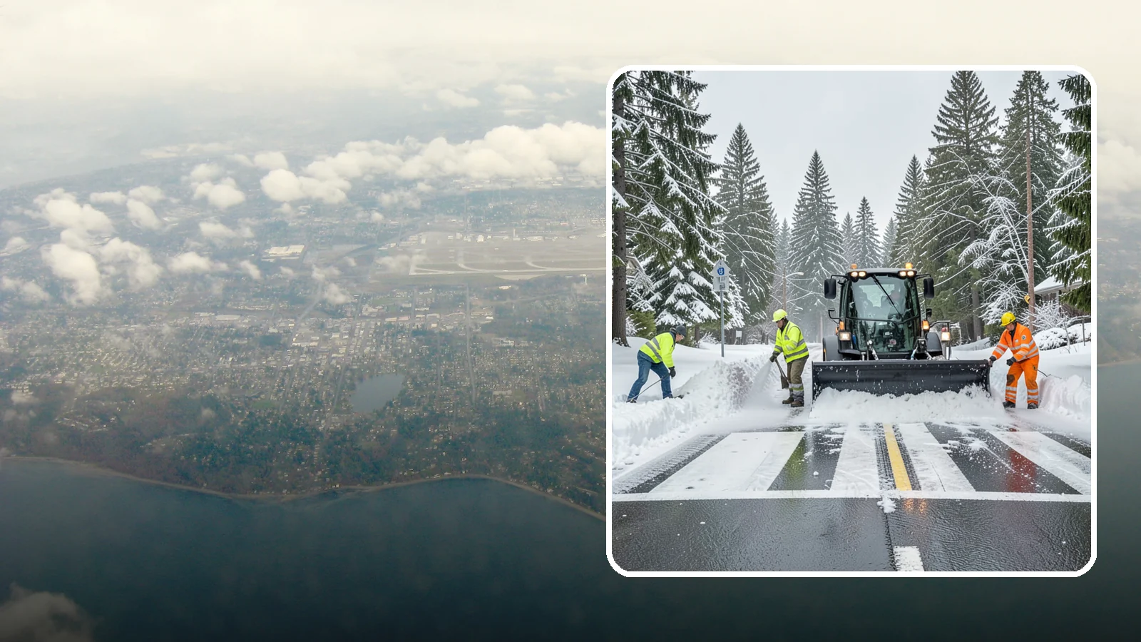 Crosswalk Clearing in Burien, King County, WA - Clearing of crosswalks and pedestrian crossings so foot traffic can cross safely where plow berms tend to pile up.