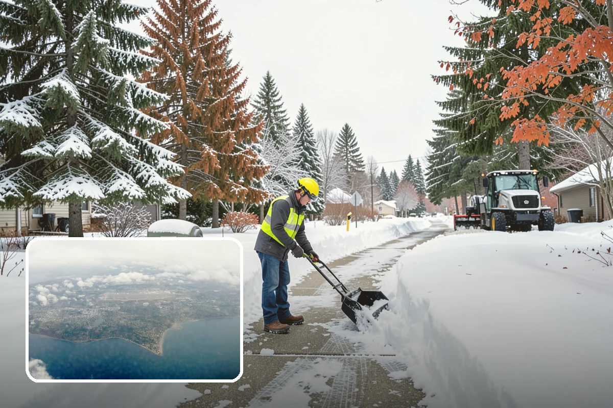 Crosswalk Clearing in Burien, King County, WA - Removes both fallen snow and the plow berm at the curbs