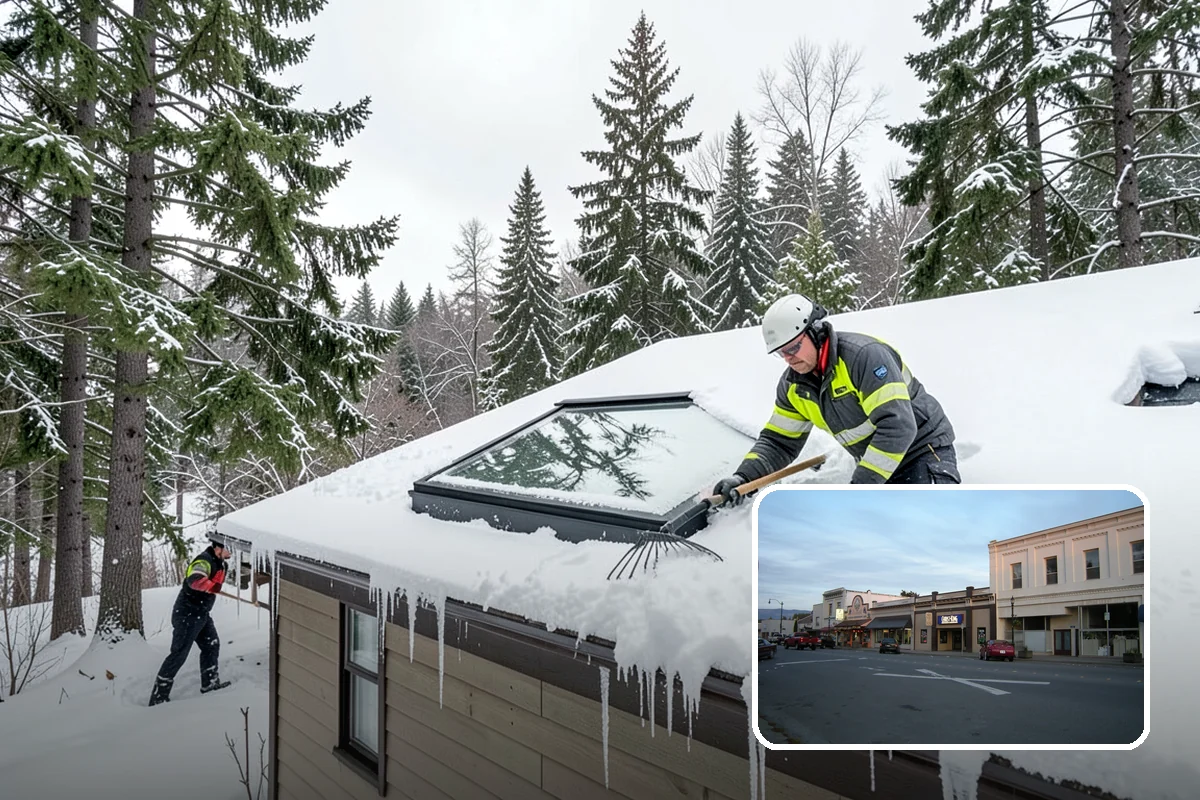 Crosswalk Clearing in Burlington, Skagit County, WA - Removes both fallen snow and the plow berm at the curbs