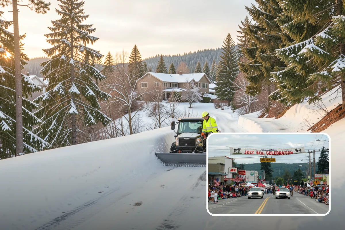 Crosswalk Clearing in Carnation, King County, WA - Removes both fallen snow and the plow berm at the curbs