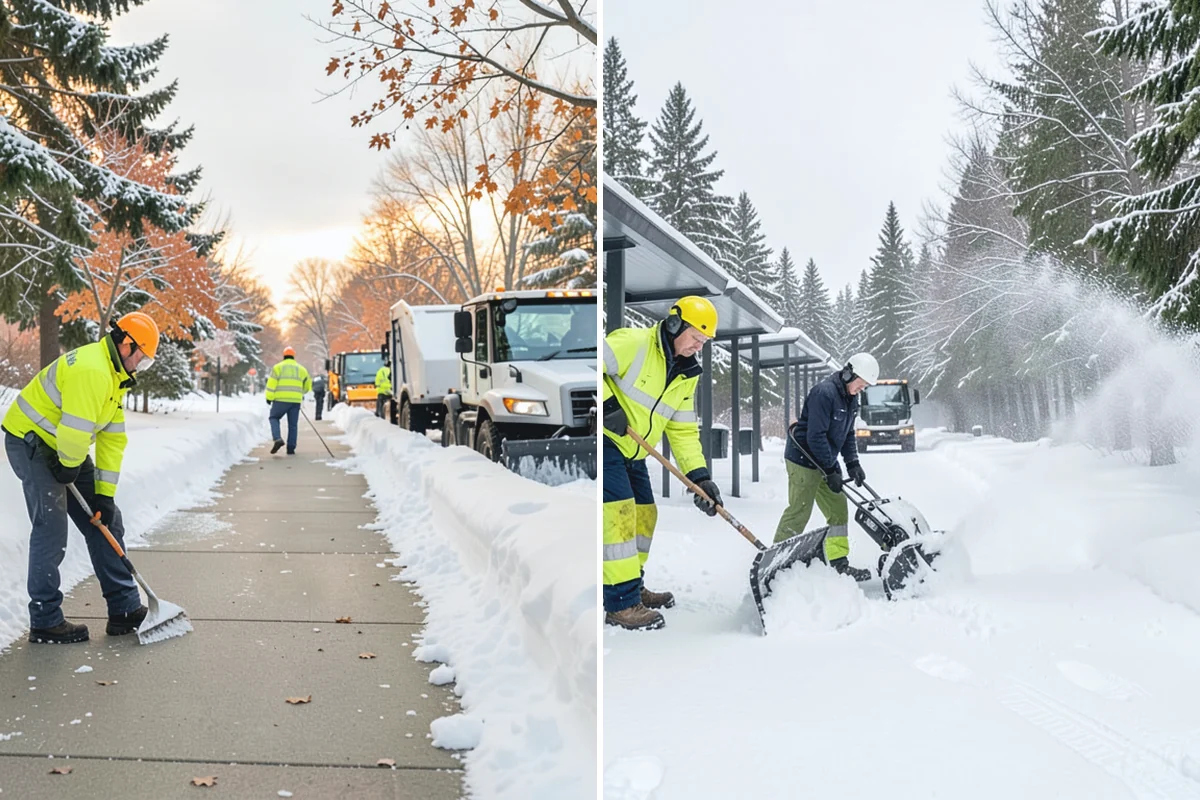 Crosswalk Clearing in Coupeville, Island County, WA - Clear the crossing surface down to the pavement