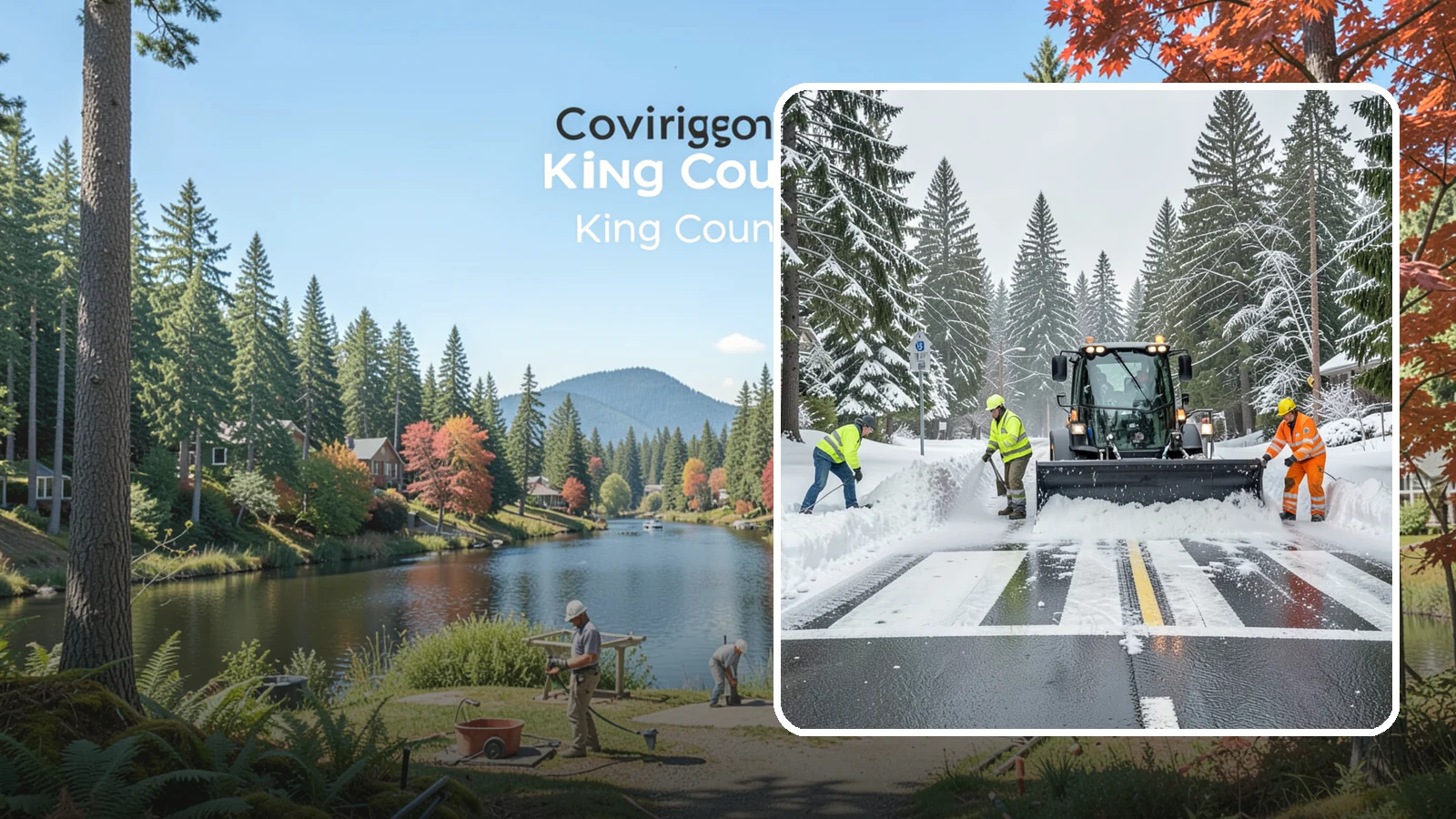 Crosswalk Clearing in Covington, King County, WA - Clearing of crosswalks and pedestrian crossings so foot traffic can cross safely where plow berms tend to pile up.