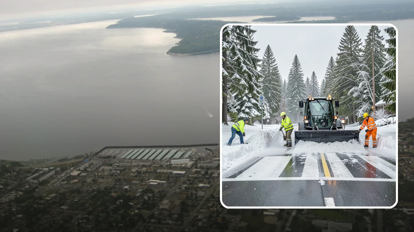 Crosswalk Clearing in Des Moines, King County, WA - Clearing of crosswalks and pedestrian crossings so foot traffic can cross safely where plow berms tend to pile up.