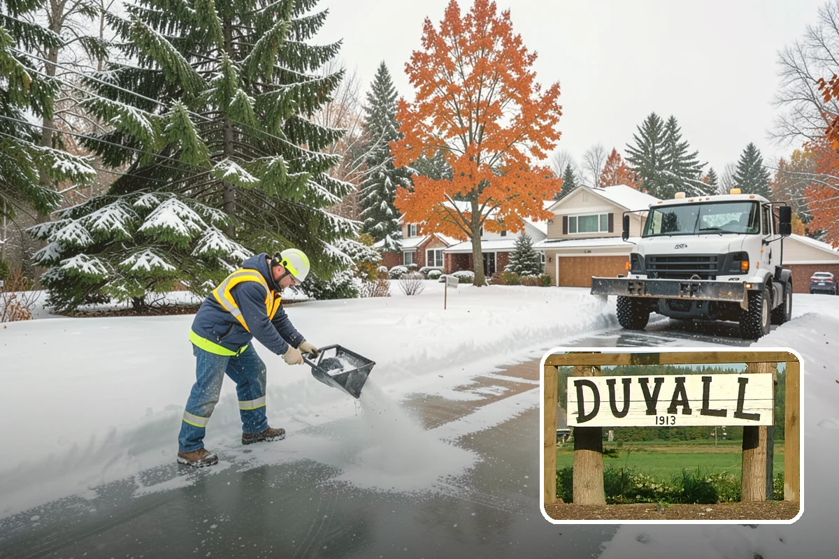 Crosswalk Clearing in Duvall, King County, WA - Removes both fallen snow and the plow berm at the curbs