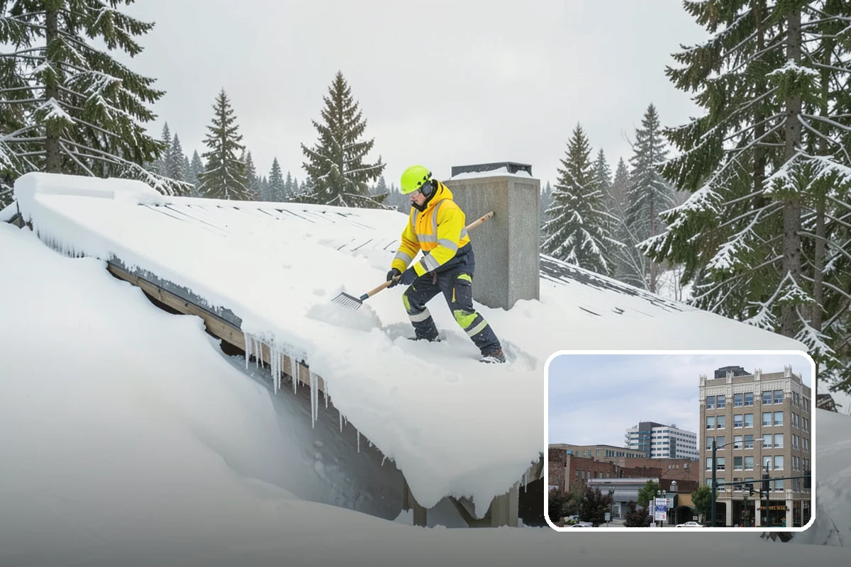 Crosswalk Clearing in Everett, Snohomish County, WA - Removes both fallen snow and the plow berm at the curbs