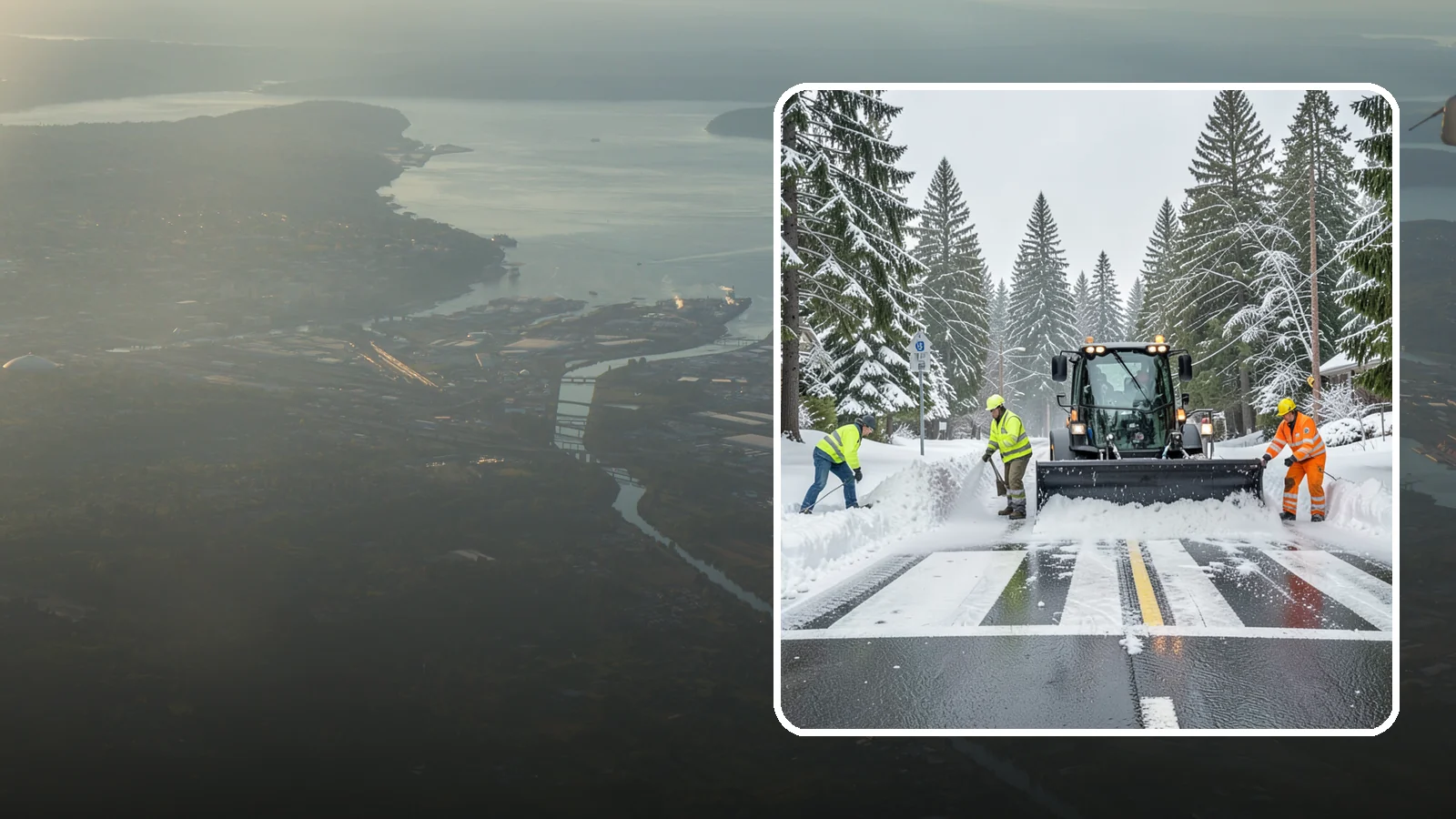 Crosswalk Clearing in Fife, Pierce County, WA - Clearing of crosswalks and pedestrian crossings so foot traffic can cross safely where plow berms tend to pile up.