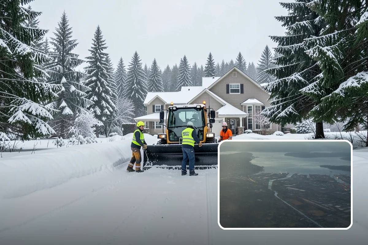 Crosswalk Clearing in Fife, Pierce County, WA - Removes both fallen snow and the plow berm at the curbs