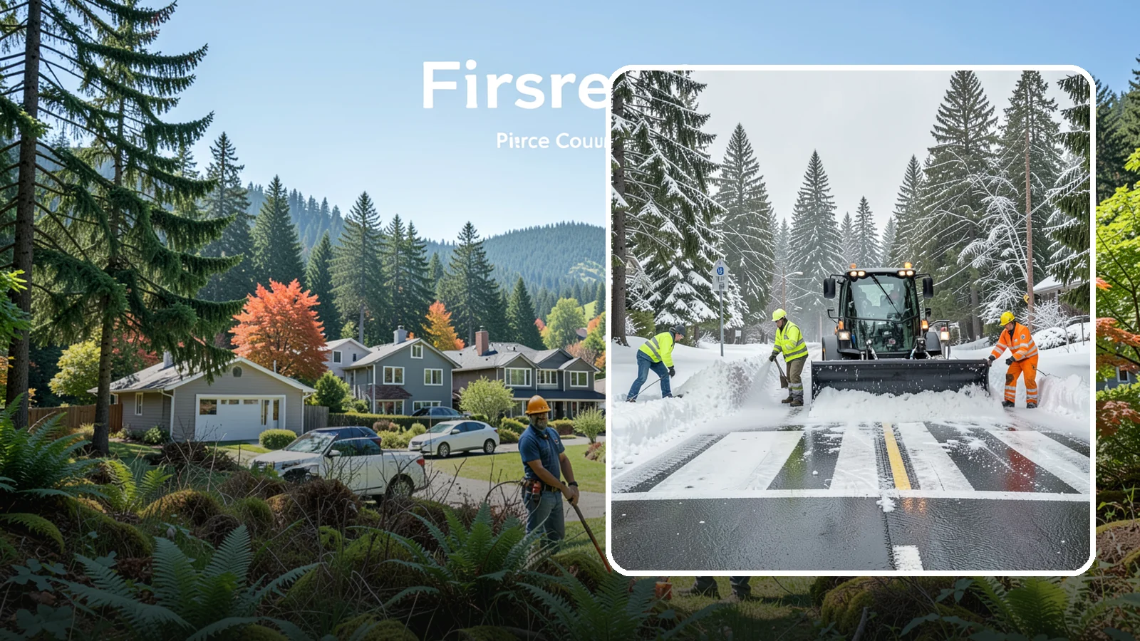 Crosswalk Clearing in Fircrest, Pierce County, WA - Clearing of crosswalks and pedestrian crossings so foot traffic can cross safely where plow berms tend to pile up.