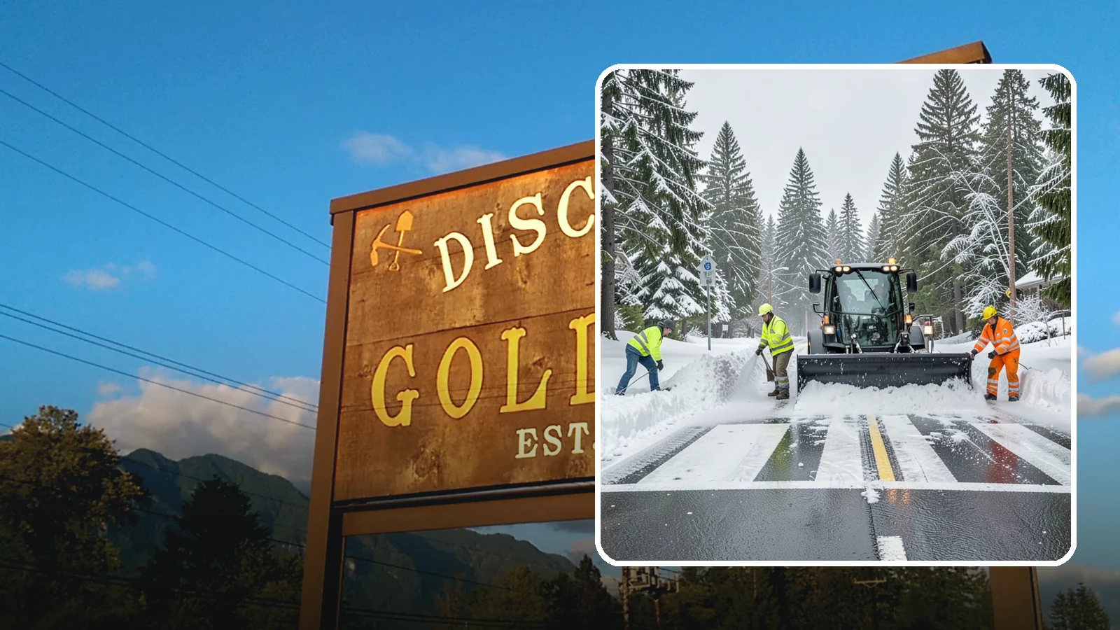 Crosswalk Clearing in Gold Bar, Snohomish County, WA - Clearing of crosswalks and pedestrian crossings so foot traffic can cross safely where plow berms tend to pile up.