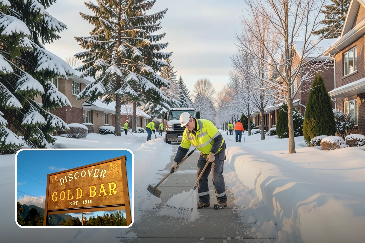 Crosswalk Clearing in Gold Bar, Snohomish County, WA - Removes both fallen snow and the plow berm at the curbs