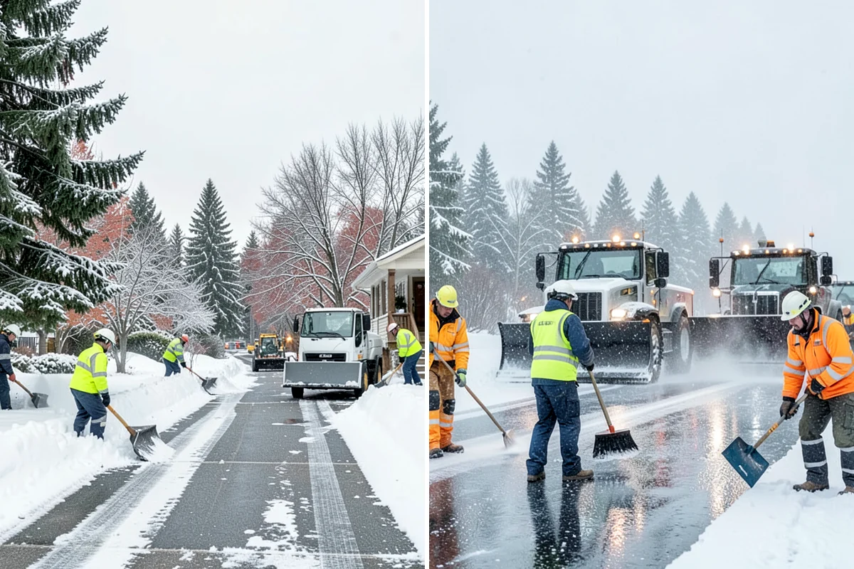 Crosswalk Clearing in Hunts Point, King County, WA - Clear the crossing surface down to the pavement