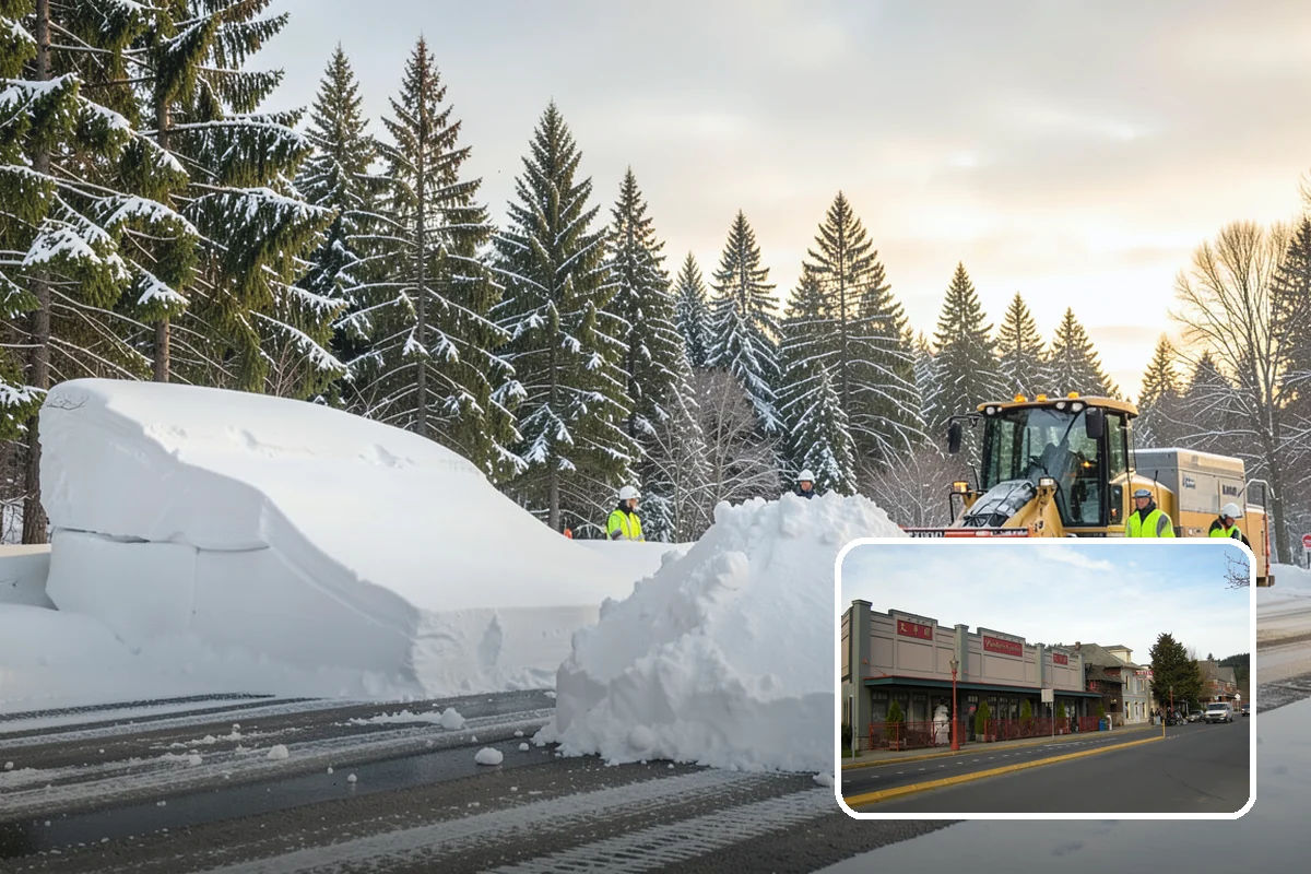 Crosswalk Clearing in Issaquah, King County, WA - Removes both fallen snow and the plow berm at the curbs