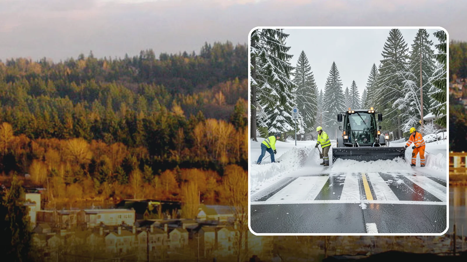 Crosswalk Clearing in Kenmore, King County, WA - Clearing of crosswalks and pedestrian crossings so foot traffic can cross safely where plow berms tend to pile up.