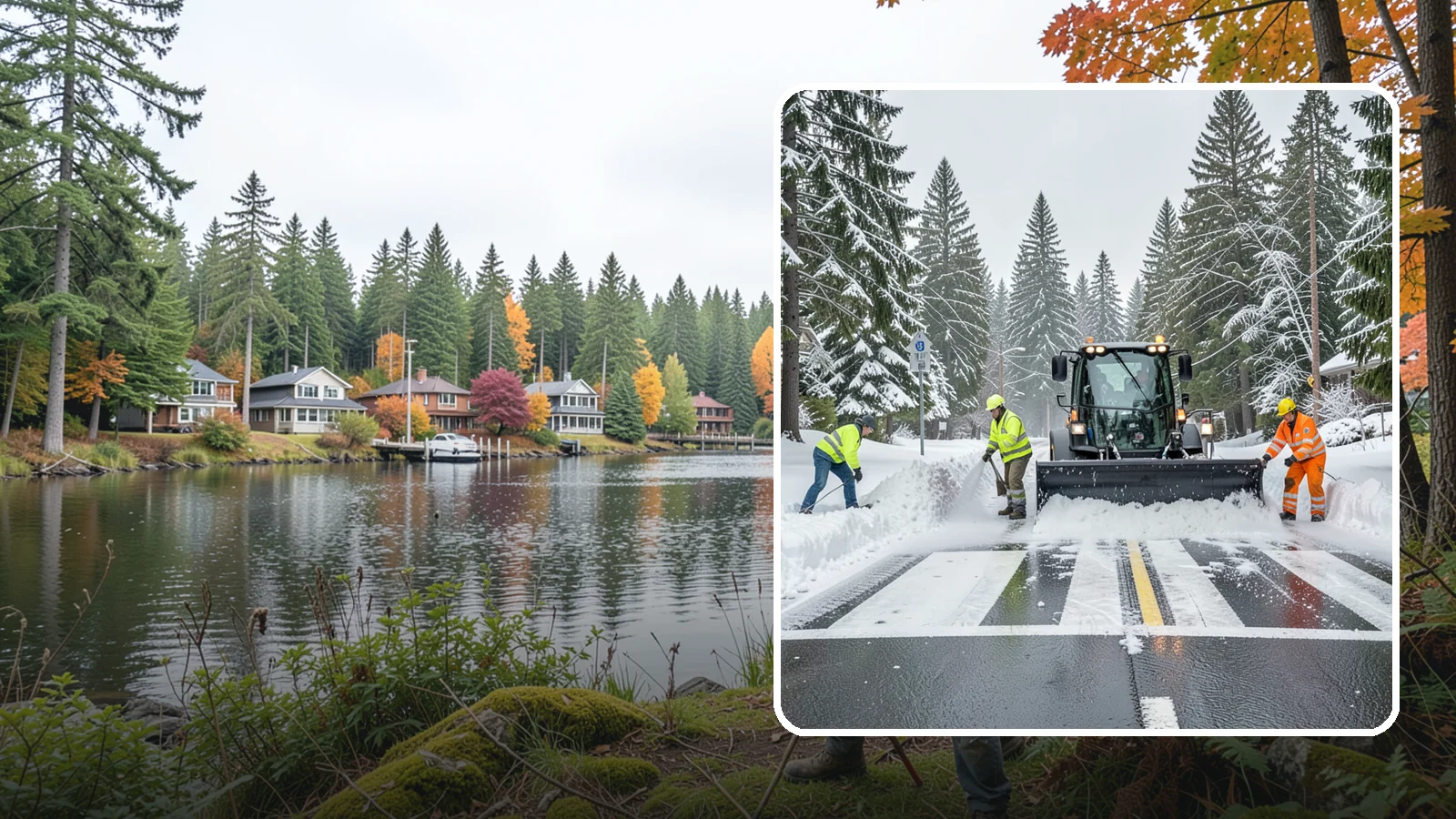 Crosswalk Clearing in La Conner, Skagit County, WA - Clearing of crosswalks and pedestrian crossings so foot traffic can cross safely where plow berms tend to pile up.