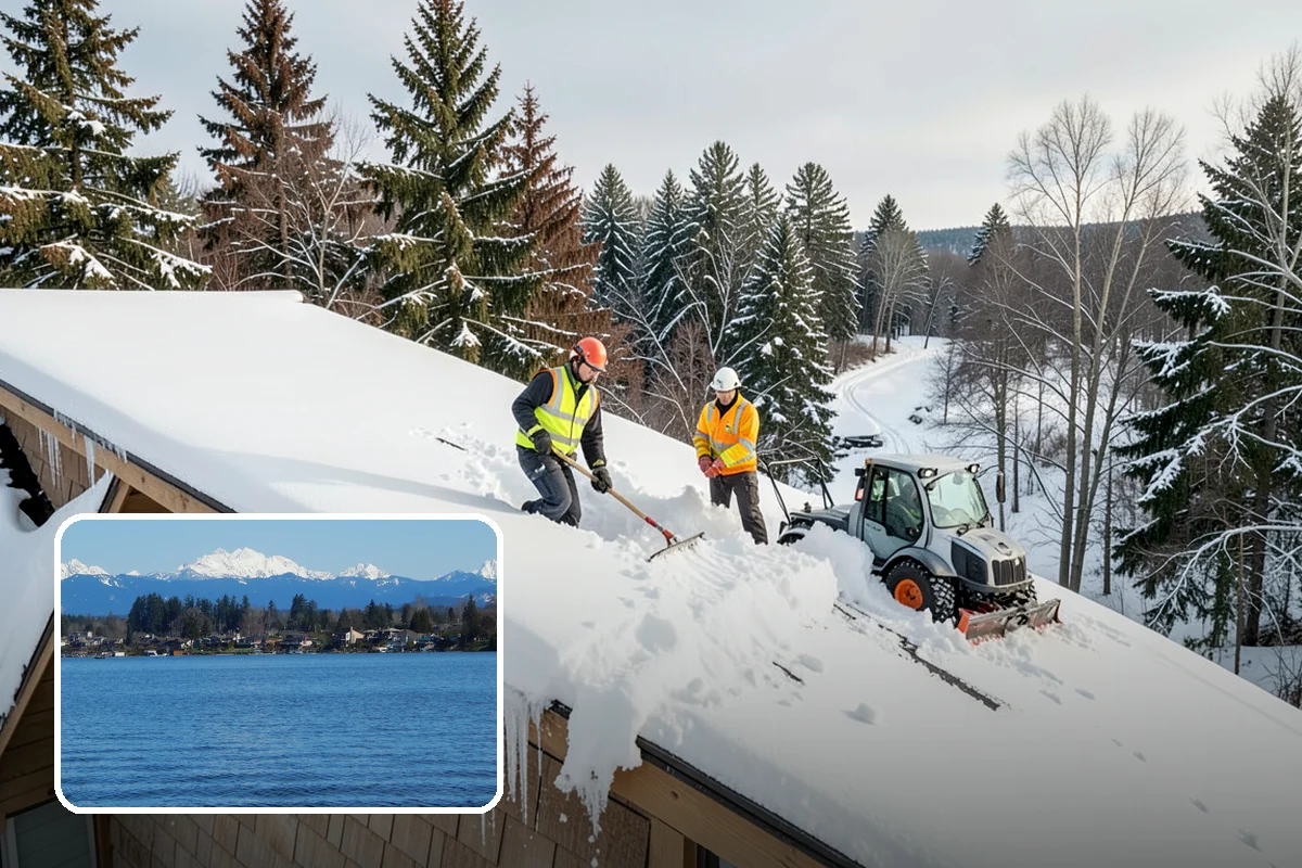 Crosswalk Clearing in Lake Stevens, Snohomish County, WA - Removes both fallen snow and the plow berm at the curbs