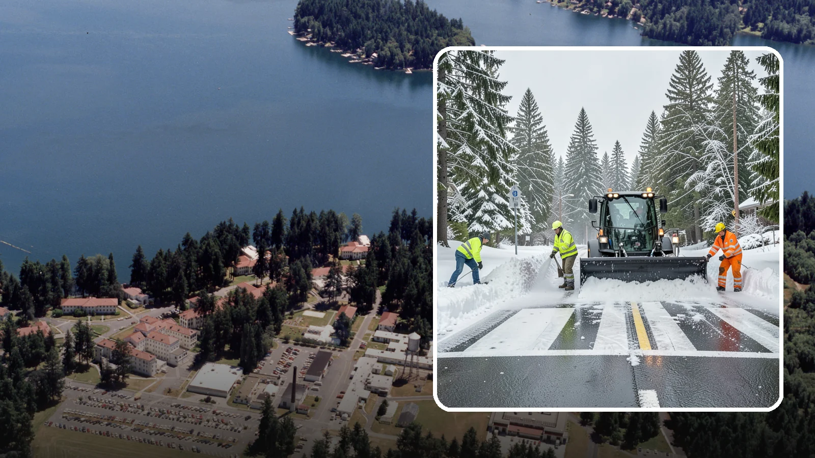 Crosswalk Clearing in Lakewood, Pierce County, WA - Clearing of crosswalks and pedestrian crossings so foot traffic can cross safely where plow berms tend to pile up.