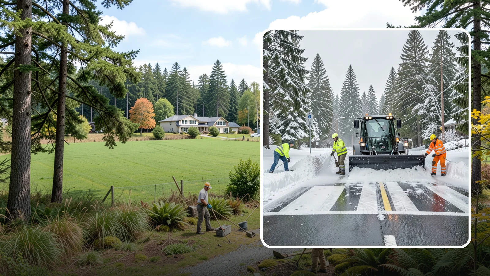 Crosswalk Clearing in Lyman, Skagit County, WA - Clearing of crosswalks and pedestrian crossings so foot traffic can cross safely where plow berms tend to pile up.