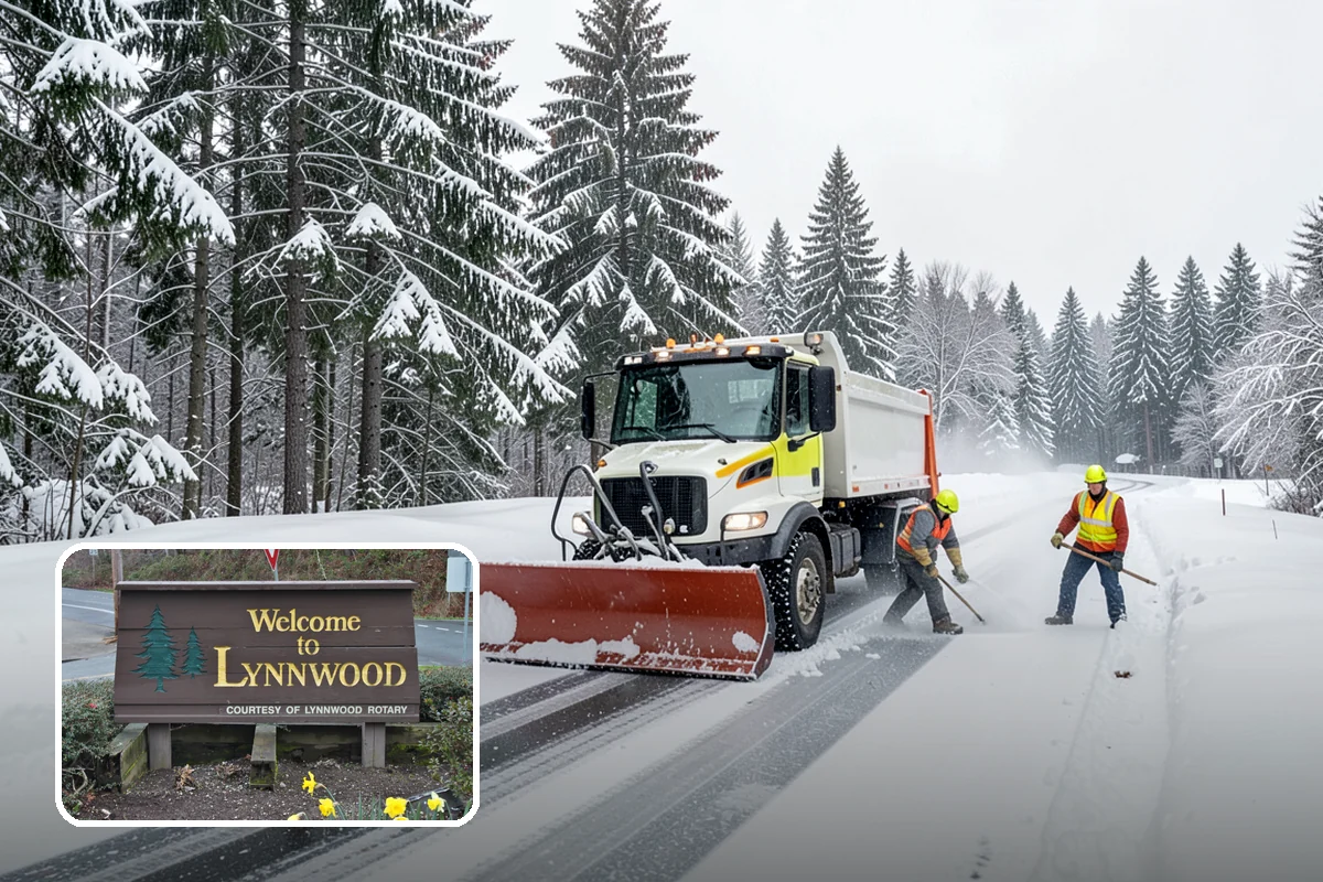 Crosswalk Clearing in Lynnwood, Snohomish County, WA - Removes both fallen snow and the plow berm at the curbs