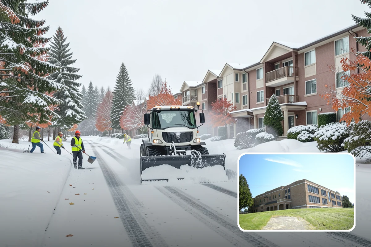 Crosswalk Clearing in Maple Valley, King County, WA - Removes both fallen snow and the plow berm at the curbs